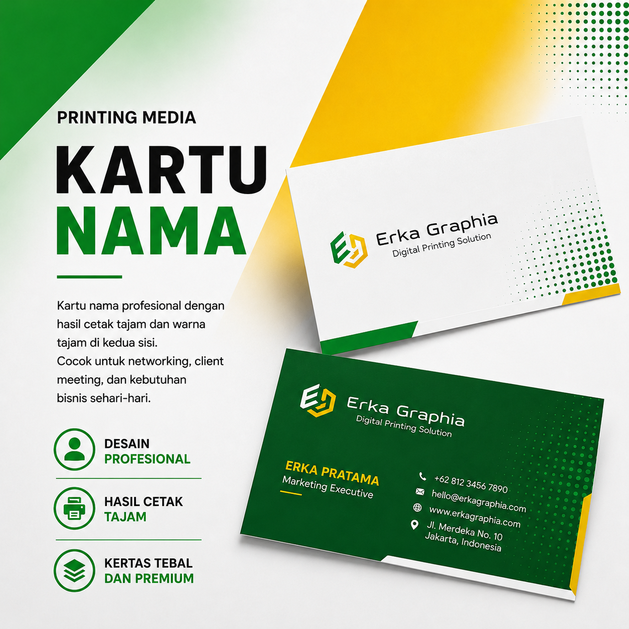 KARTU NAMA ( 100 PCS ) LAMINASI MATTE+ KOTAK