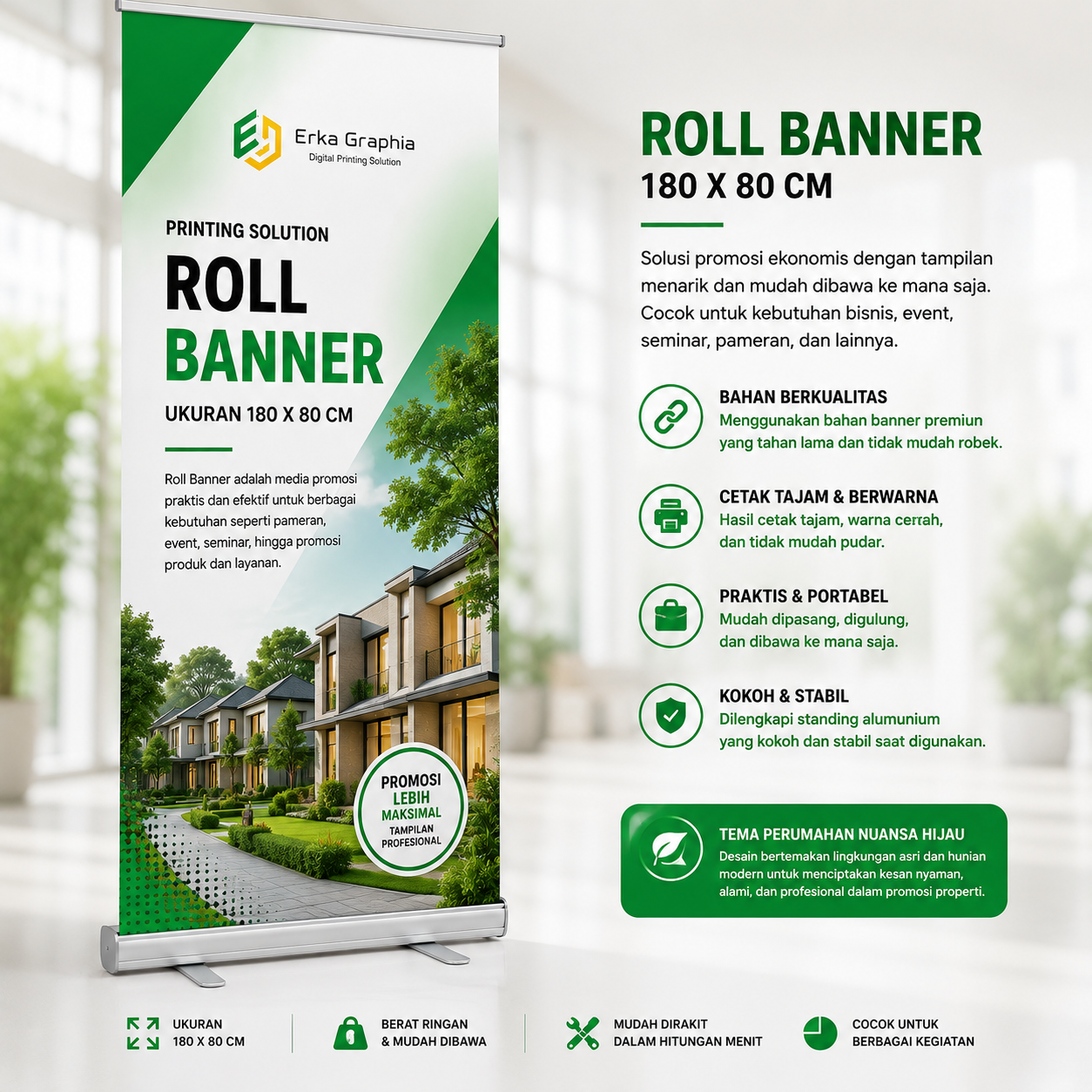 ROLL UP 80 X 180/200 CM+BENNER 440 GSM