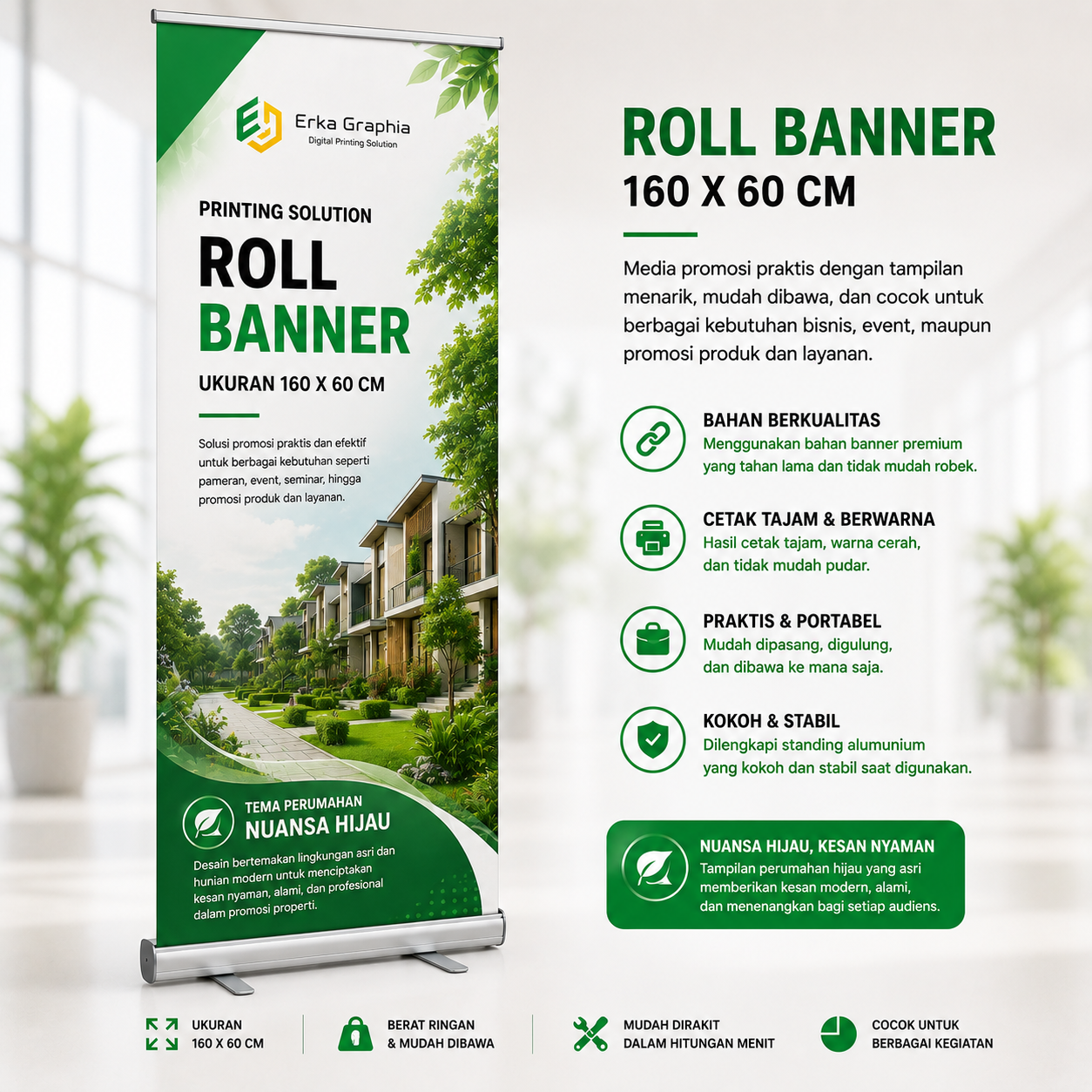 ROLL UP BENNER 60 X 160 BAHAN BENNER 440